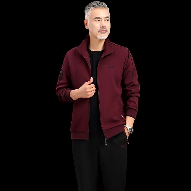 

2025 Новое поступление Спортивная одежда Спортивный костюм Мужской Папа Летний костюм Костюм Среднего возраста Большого размера Спортивная одежда Red(Two-piece set) 4XL