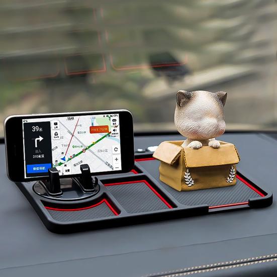 Car Dashboard Anti-slip Rotatable Phone Holder Mat with Parking Number PVC Universal SUV
