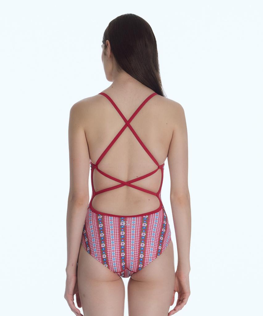 Lupeulupeu [Daisy Table_Red] One-Piece Swimsuit