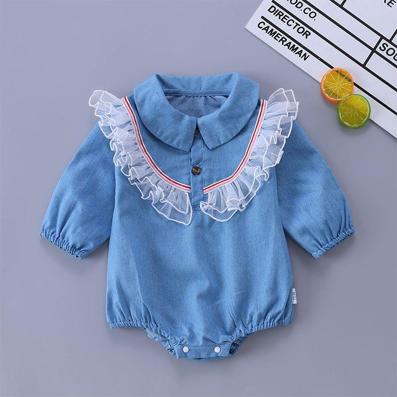 

Triangle Spring Cowboy Siamese Princess Outerwear Onesie Blue 73 cm