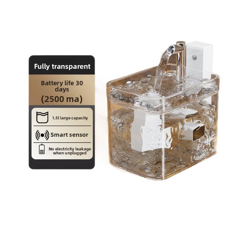 The Cat Water Dispenser Is An Unplugged Wireless Sensor Smart Pet Water Dispenser That Automatically Circulates Without Getting Your Mouth Wet