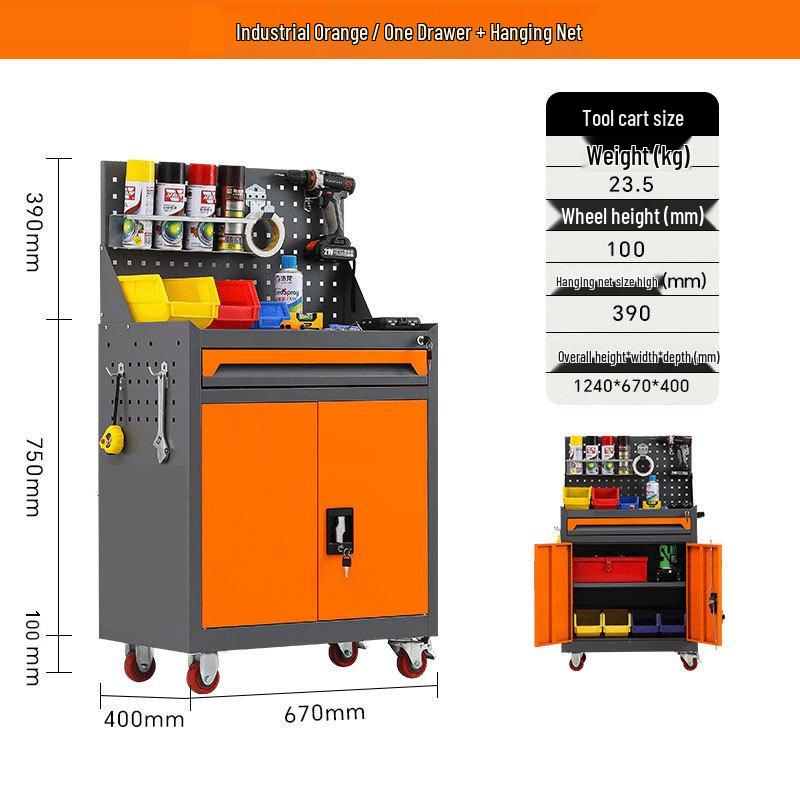 Heavy-Duty Mobile Tool Cart with Drawer - Multi-functional Hand Truck for Workshop