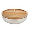 304 Stainless Steel Mixing Bowl Serving Bowl With Wood Lid Food Storage Salad Bowl For Kitchen Cooki