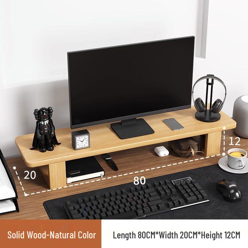 Solid Wood Monitor and Laptop Stand Riser