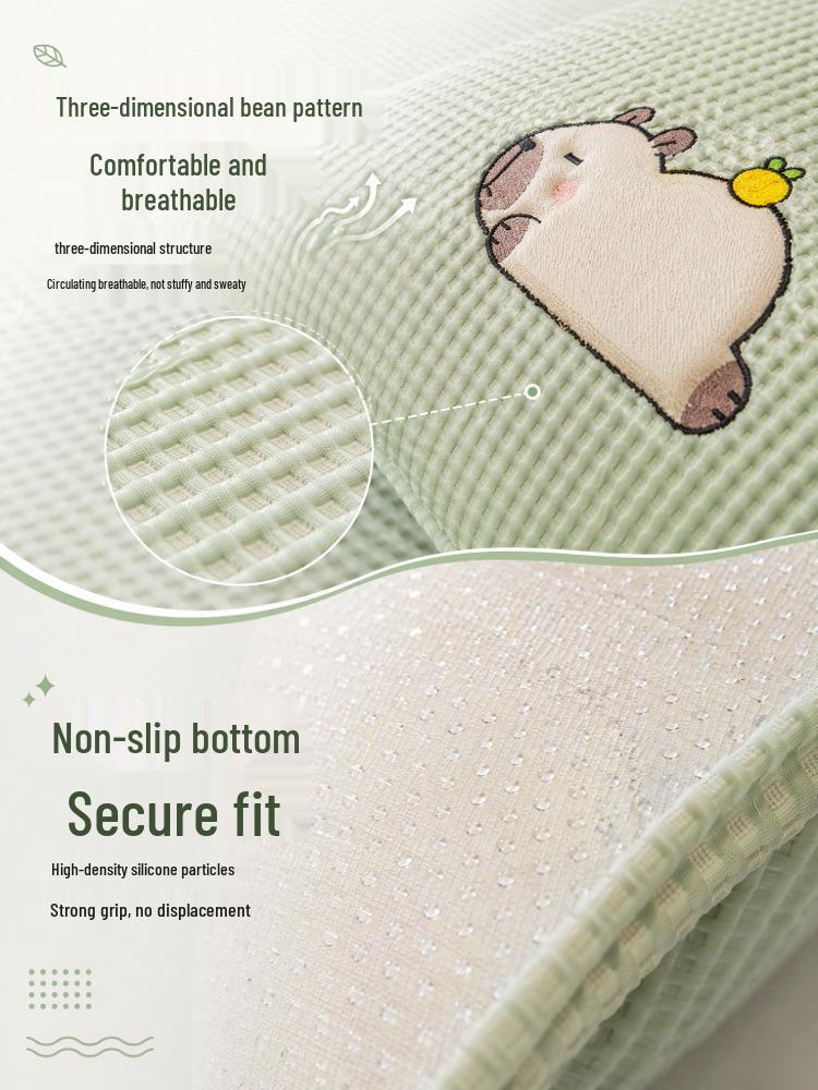 Ice Silk Cartoon Sofa Cushion 2025: Non-slip, Cool Summer Bean Cover