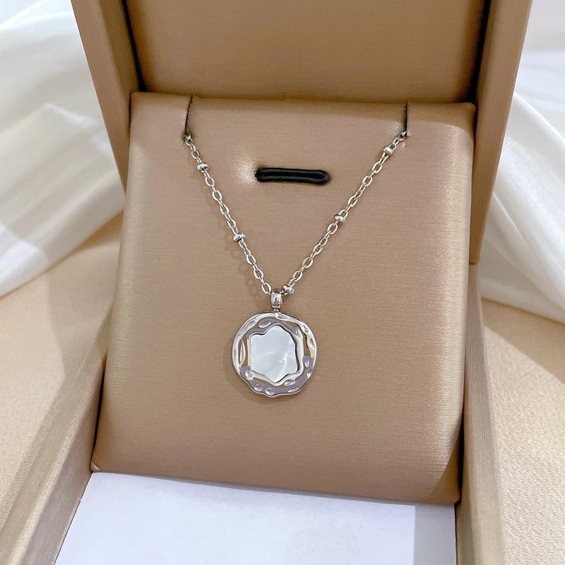 Geometric Planet Personality Minimalist Wind Furnace Real Gold Necklace Female Collarbone Chain