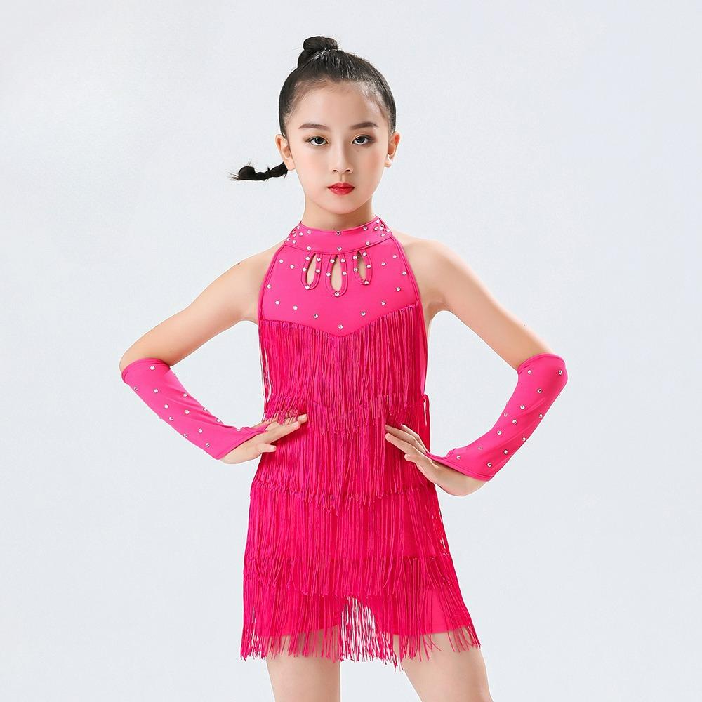 Kinderaufführungskostüme, Lateinamerikanischer Tanz Einteiler, Übungskleidung, Studenten Quastenröcke, Themenfestival Teamwettbewerbskostüme