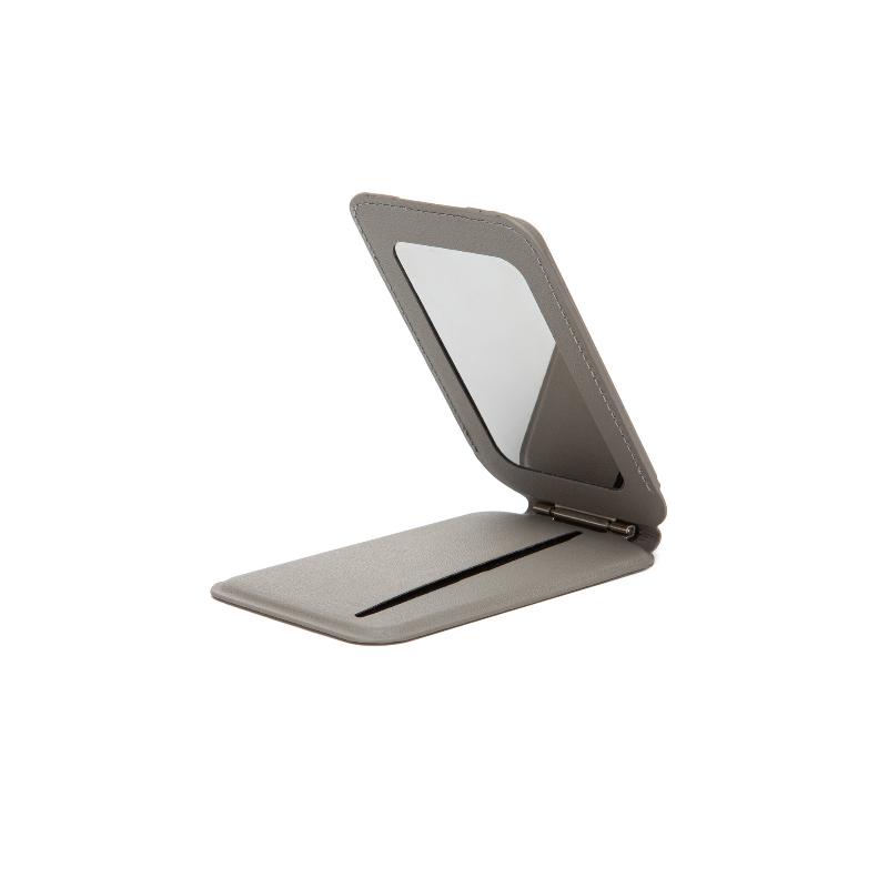 Magnetic Wallet Stand with Mirror Lightweight PU Leather Card Holder Phone Mount for Gym Sports Use