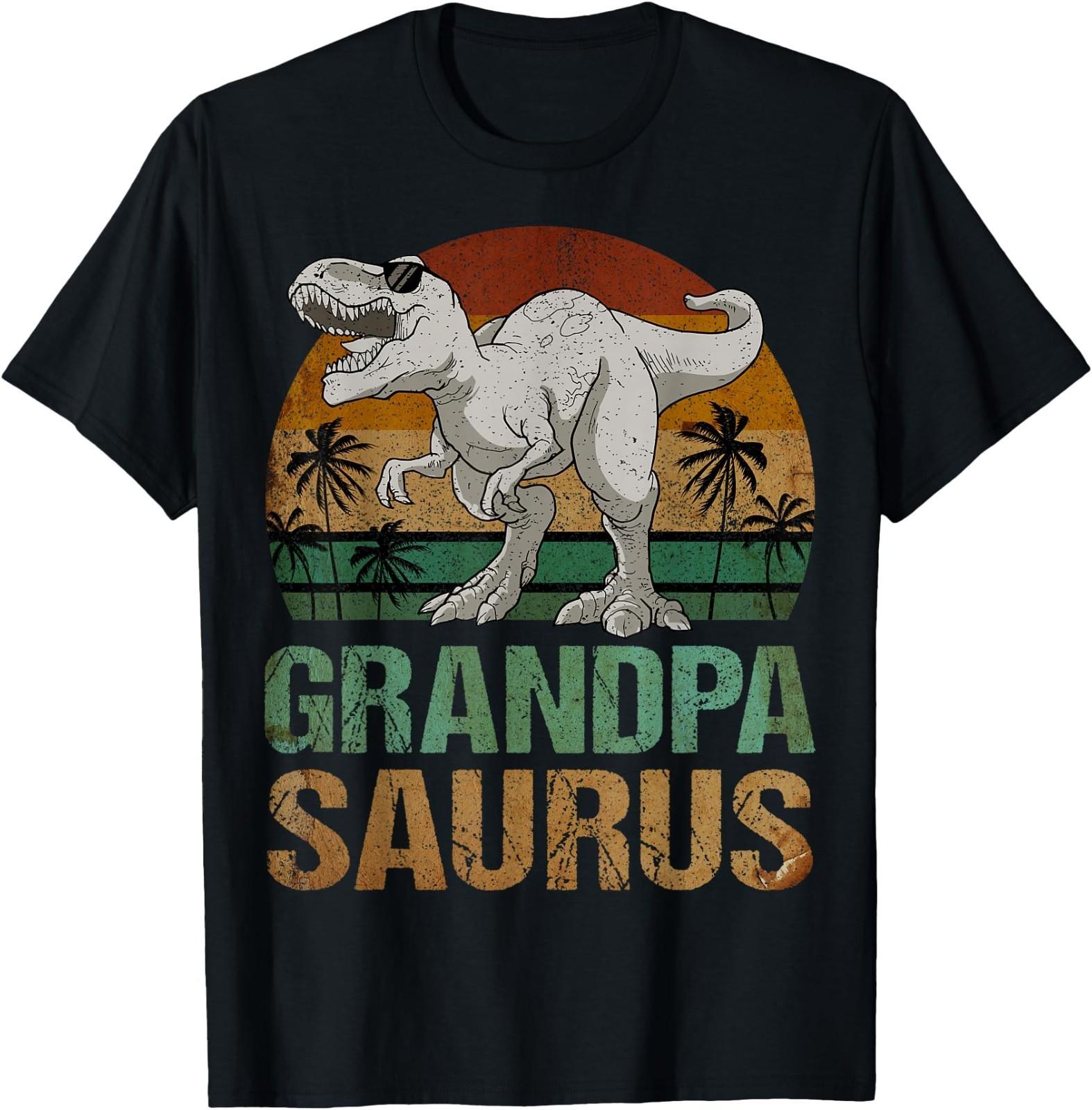 Grandpasaurus T Rex Dinosaur Grandpa Saurus Father s Day T-Shirt S