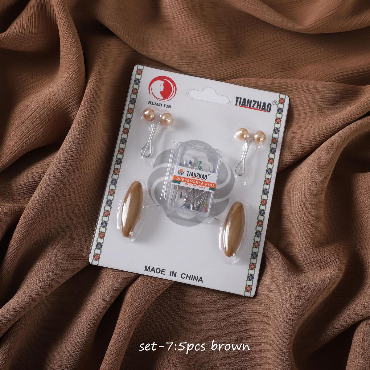 New Matte Silk Scarf Hijab Magnet Brooch Strong Magnetic Buttons Round Shawl Dual-use Collar Clip Cufflinks