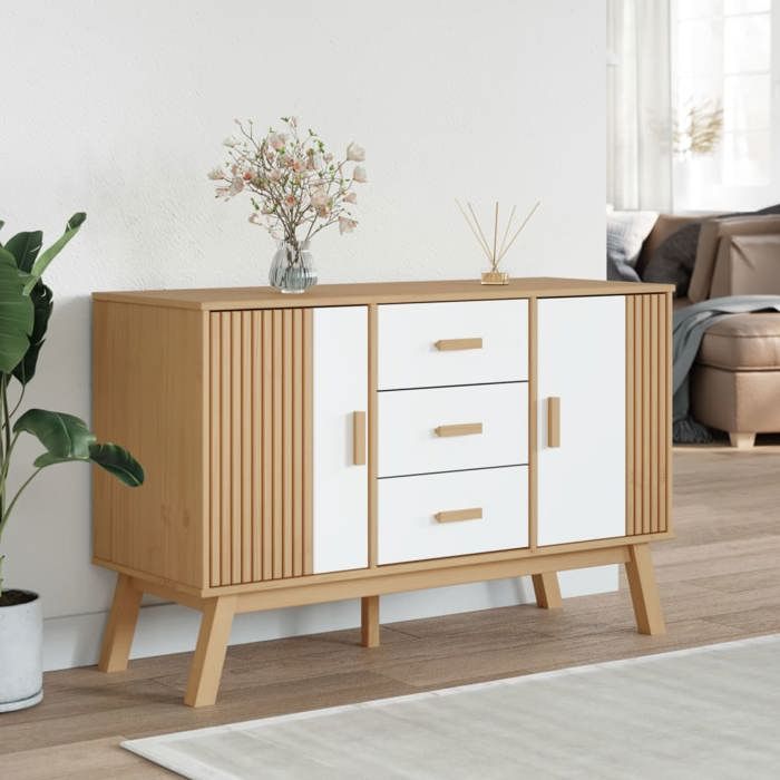 VidaXL Buffet, Cabinet with Drawer and Door, Wardrobe with Legs, Storage Furniture with Compartment, Modern, White and 358599