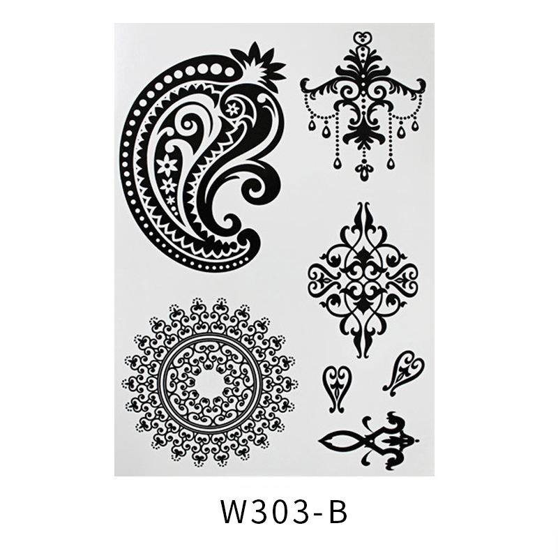 Beauty Sticker Black Tattoo Sticker Temporary Tattoo Waterproof Tattoo Sticker