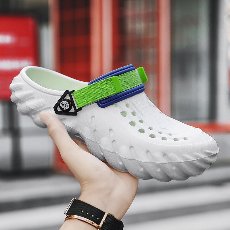 Men's Slippers Summer Soft EVA Beach Sandals Outdoor Women's Slippers Slides Non -slip Tie-dye Designer Personality Hollow Shoes