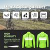 Wosawe Giacca da ciclismo con cappuccio, alta visibilità, impermeabile, antivento, maglia da bici, cappotto da bicicletta, da uomo