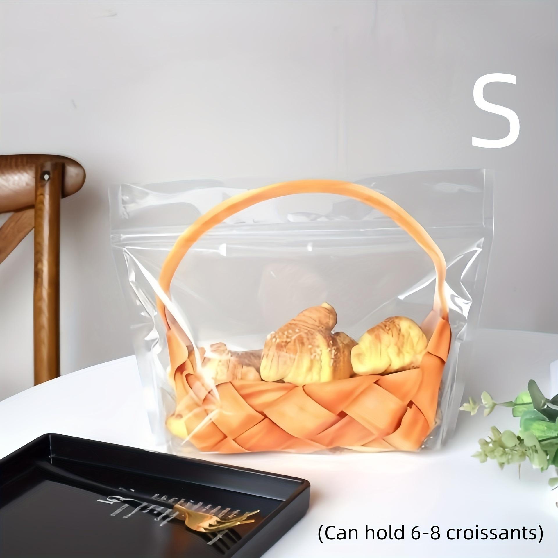 

50 шт. большие прозрачные пакеты для тостов с корзиной, портативные самоклеящиеся пакеты для упаковки хлеба, пакеты для упаковки тостов S 29.5*10*22cm
