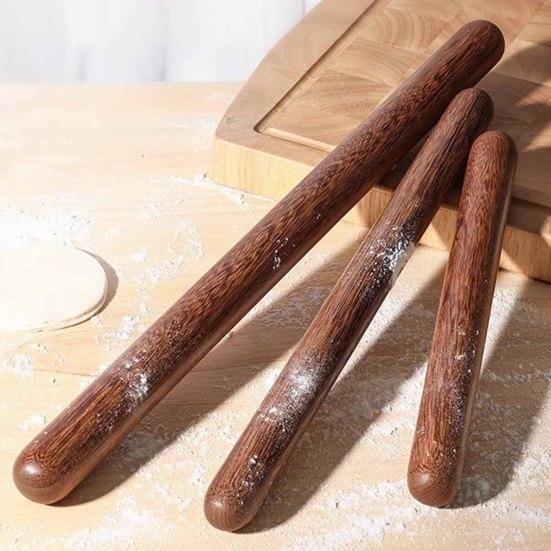 Holz-Nudelholz Natürliches Massivholz Mehrzweck-Teigroller Antihaft-Küchenwerkzeug für Fondant Kuchenboden Kekse Brot Pizza Knödel