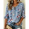 Women's elegant printed lace-up flared top, stylish and versatile, comfortable and skin-friendly