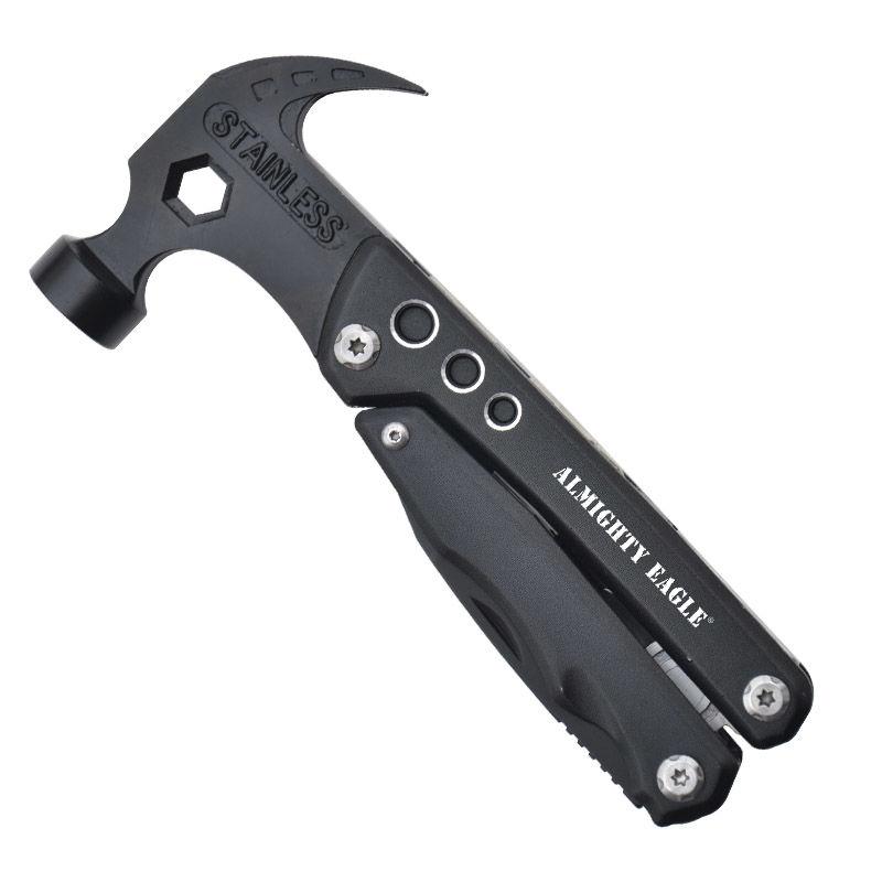 Kompaktní přenosné multifunkční kladivo: Hlava z vysoce uhlíkové oceli, rukojeť z hliníkové slitiny, se skládacími kleštěmi, vozidlo pro nouzové situace