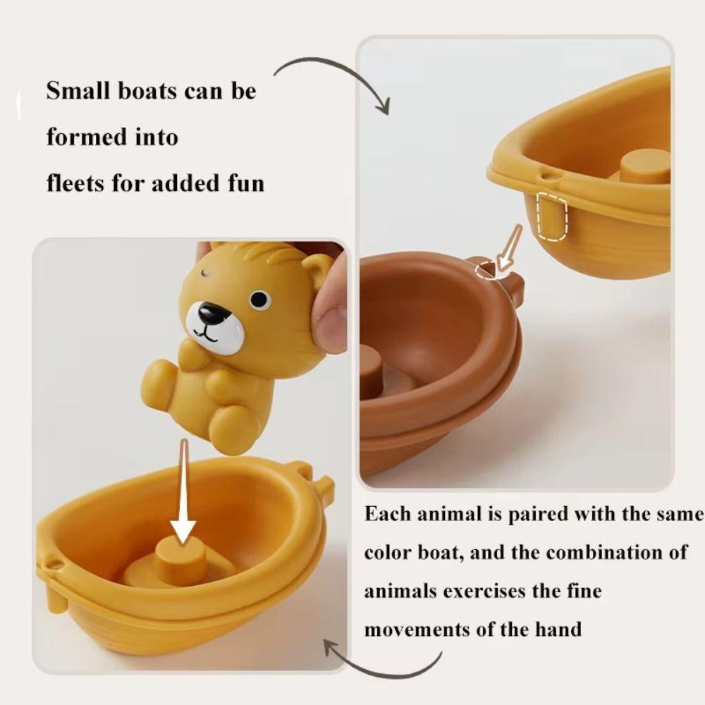 Finger Puppet Baby Bath Toys Folding Tower Stacking Boat Toys Floating Shower Toy  Beach Bathtub