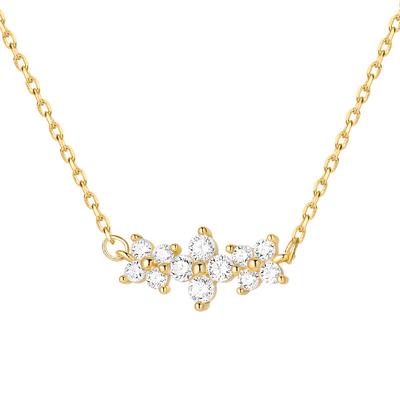 Simple and Fresh Zircon Flower Necklace with Four Leaf Flower Collar Chain As A New Gift for Girlfriend