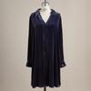 Women's Fashion Colour Casual Long Sleeve V-Neck Patchwork Gold Velvet Dress