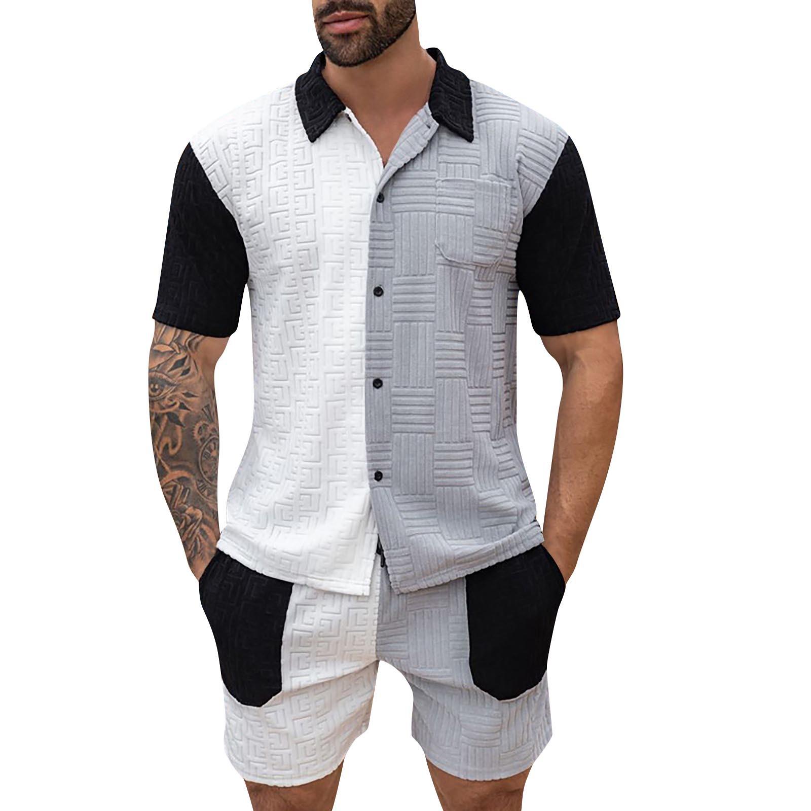 

Мужской трикотаж для спорта и отдыха, модный мужской повседневный комплект из 2 предметов XL белый