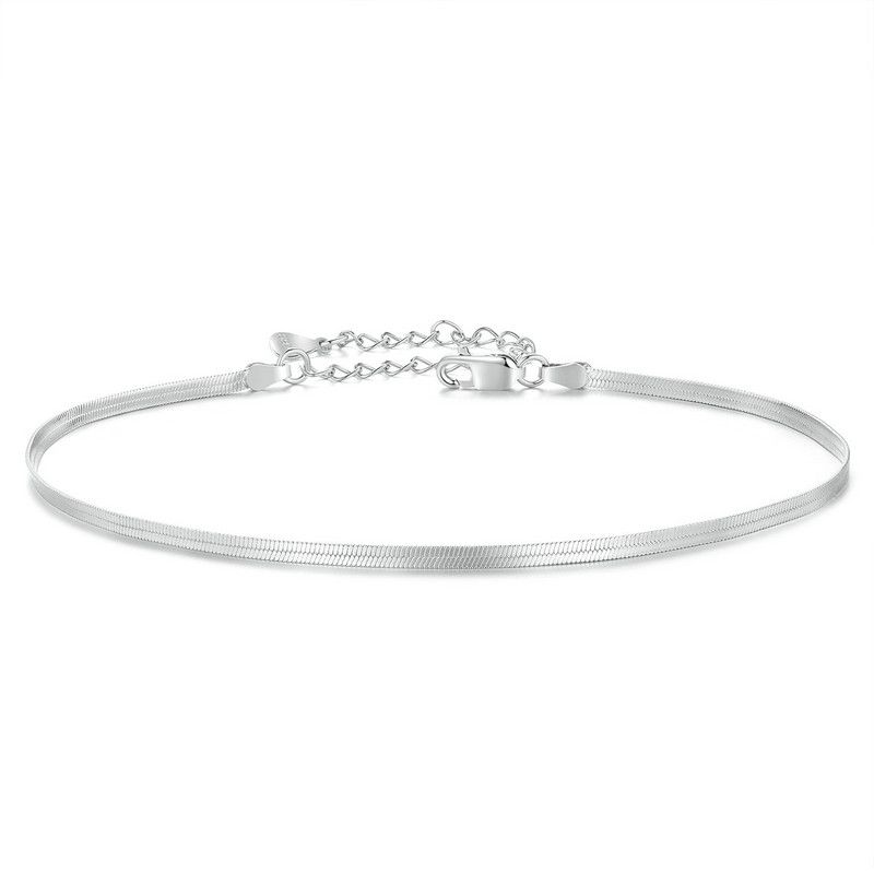 

BAMOER Solid 925 Silver Dazzling Beads Anklet, Chian Bracelet for Leg Female Foot Jewelry For Women BST009