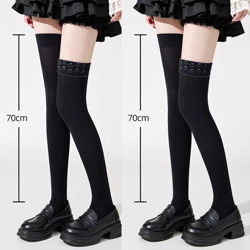 Cat Paw Silicone Dot Grip Over Knee Socks Spring Summer Solid Compression Thigh High Stockings For Women Girls Jk Aesthetic New