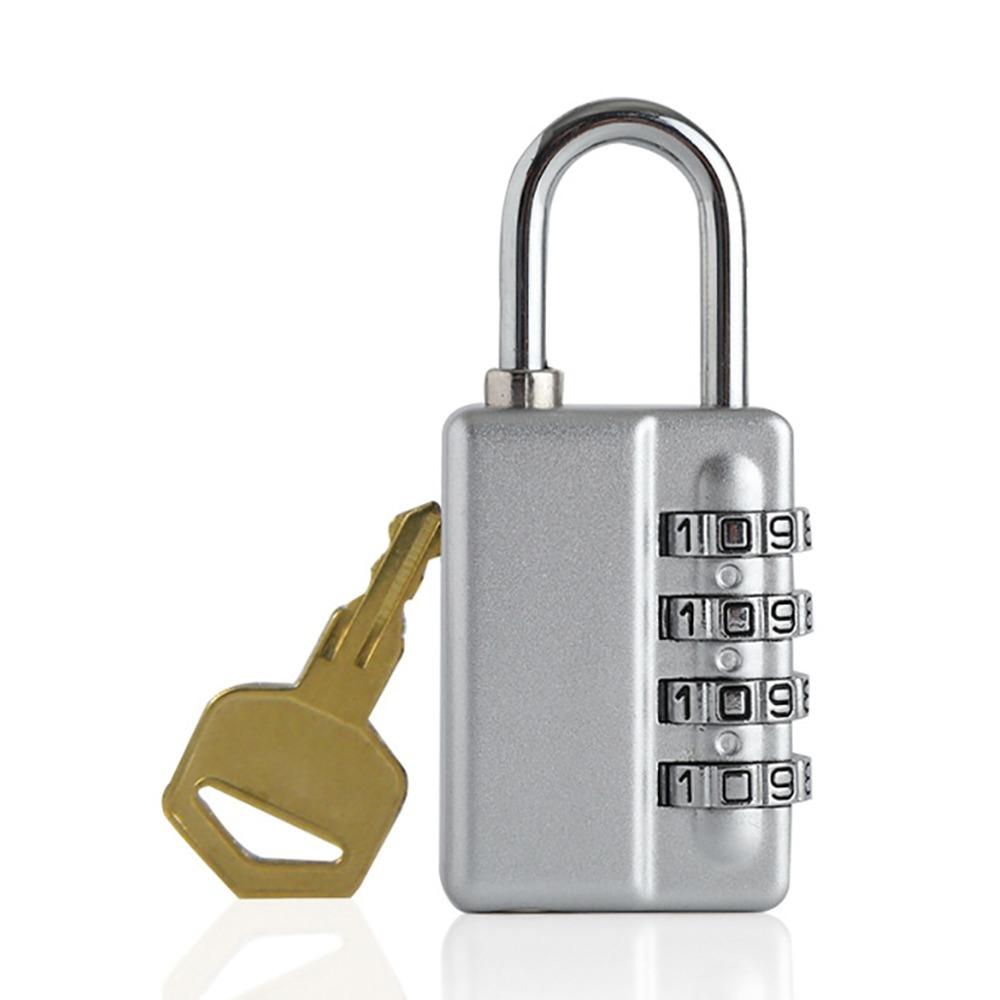 

1Pcs New with Key Combination Padlock Dormitory Cabinet 4 Digits Backpack Zipper Lock Zinc Alloy Password Lock білий