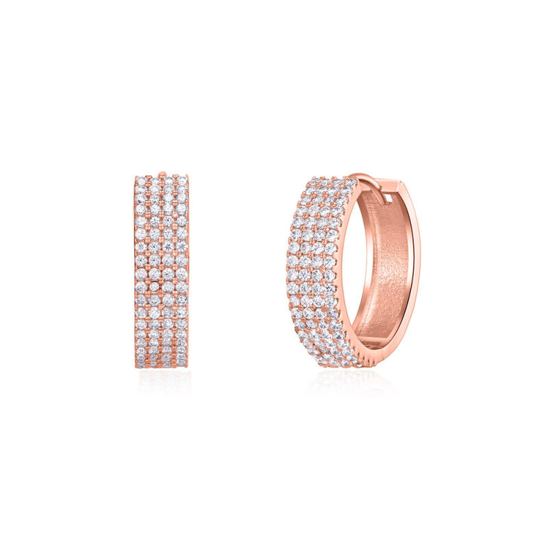 

14K Gold Pin Amitie One-Touch Earrings rose gold