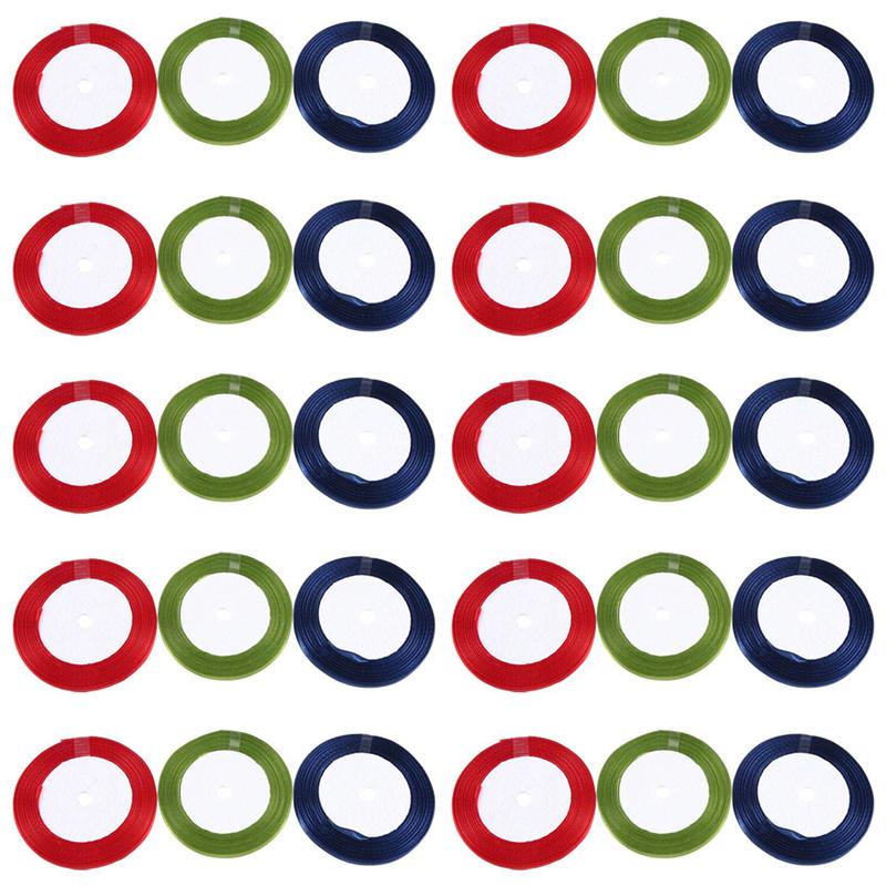 Хороший-1 комплект 6 мм атласная лента оптом подарочная упаковка рождественское украшение ручная работа DIY ленты ткань атласная лента