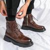 Chelsea Boots Men's Boots 2025 Autumn and Winter New Martin Boots Short Boots British Style Mid-top Pointed High-top Leather Boots Men's Shoes