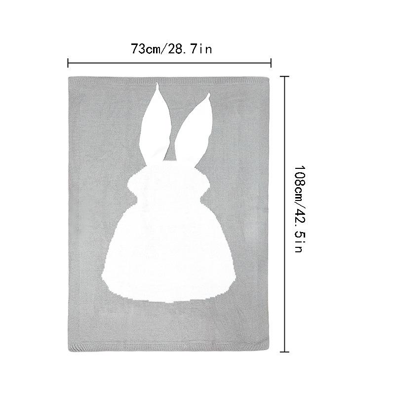 1PC Acrylic Fiber Winter Swaddling Blanket Multifunction Knitted Blanket Bunny Bed Cover Newborn Sleeping Blanket Rabbit Ear