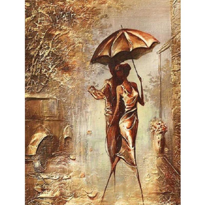 5D-Diamantgemälde zum Selbermachen, goldene Kunst, Frau, Diamant-Stickerei, Kreuzstich-Set, komplettes Strass-Mosaik, Heimdekoration