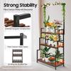 Floor Standing 3-Tier Plant Shelf Indoor Outdoor Metal Hanging Plant Stand for Multiple Plants Plant Stands for Garden Balcony