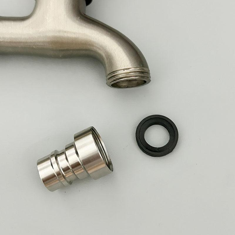 G1/2'' Washing Machine Tub Tap 304 Stainless Steel Brushed Clod Water Faucet Wall Mount Outdoor Garden Faucet