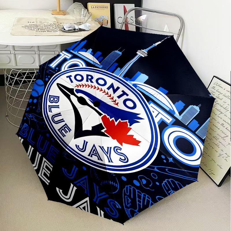 Blue Jays Logo Umbrella Folding umbrella, automatic umbrella 8-Frame for Travel, camping Use Gift for Halloween Christmas