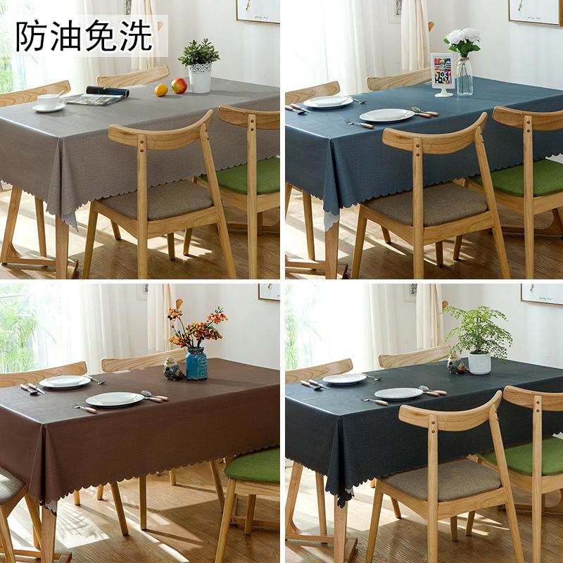 Household Dining Table Mat Waterproof And Oil-Proof Leave-In Tablecloth Kitchen Stall Non-Slip Dining Table Cloth Premium Feeling Table Mat