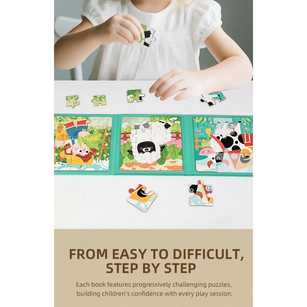New Kids Magnetic Jigsaw Puzzle Game Baby Early Learning Animal Fruit Traffic Cognition Educational Toy Gift for Children