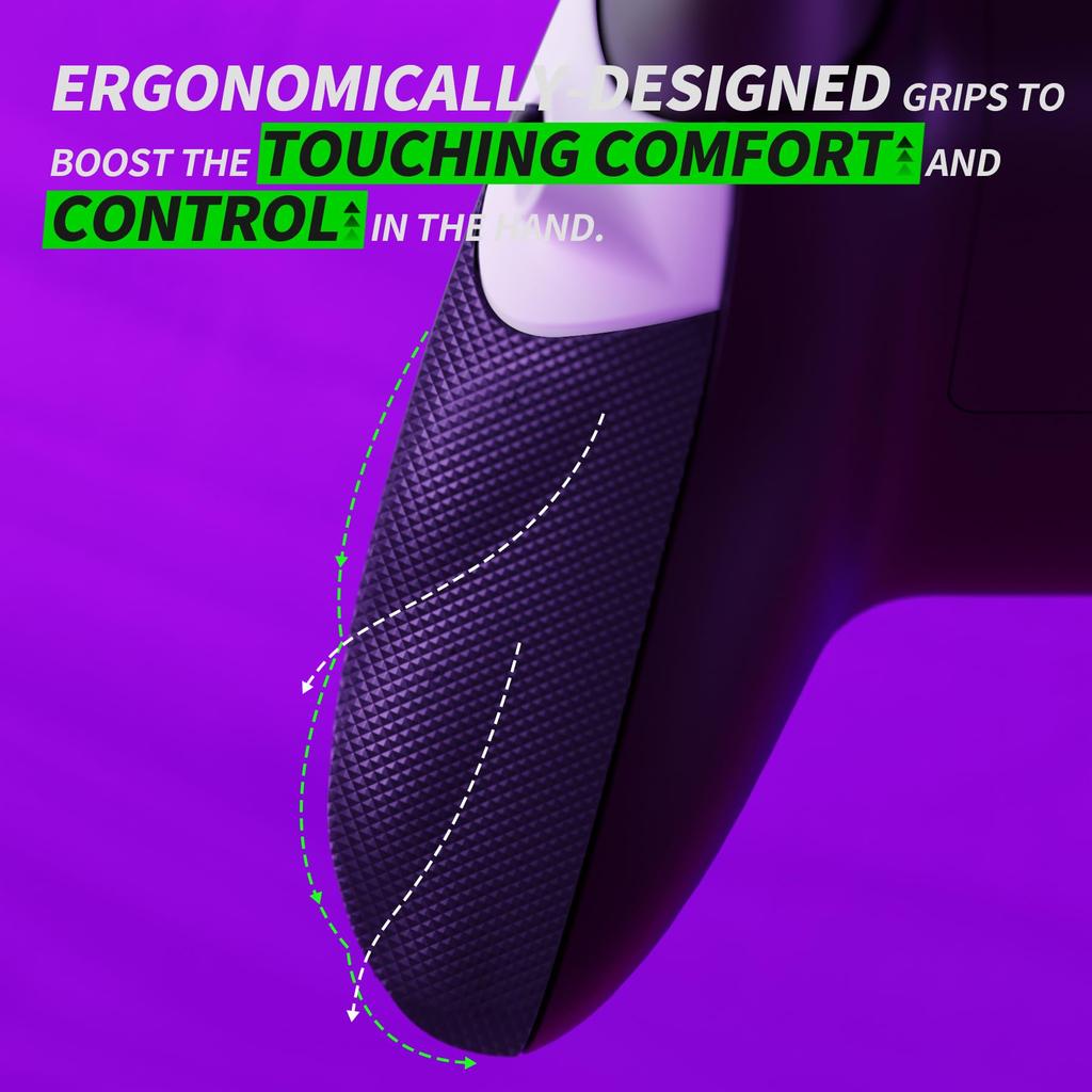 eXtremeRate Flexor Clicky Rubberized Side Rail Grip Trigger Stop Kit for Xbox Series X S Diamond Textured Ergonomic Trigger Stopper Handle Grip for