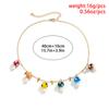 Sweet And Simple Colored Small Mushroom Pendant Necklace Female, Trendy Hip-Hop Metal Thin Chain Necklace