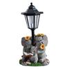 JYL TS/096, Escultura de Elefante Pai e Filho para Gramado de Jardim, Luz Solar Externa para Decoração de Corredor de Vila