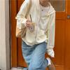 Women's College Style Hooded Sweatshirt Jacket - Spring/Autumn 2023 Zipper Loose Cardigan Top