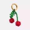 18K Gold Fruit-Inspired Apple & Watermelon Pendant with DIY Colored Beads and Lemon Design.