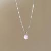 Elegant Simple Round Opal Necklace For Women Girls  Sweet Clavicle Chain Advanced Sense Necklace Jewelry Birthday Gifts
