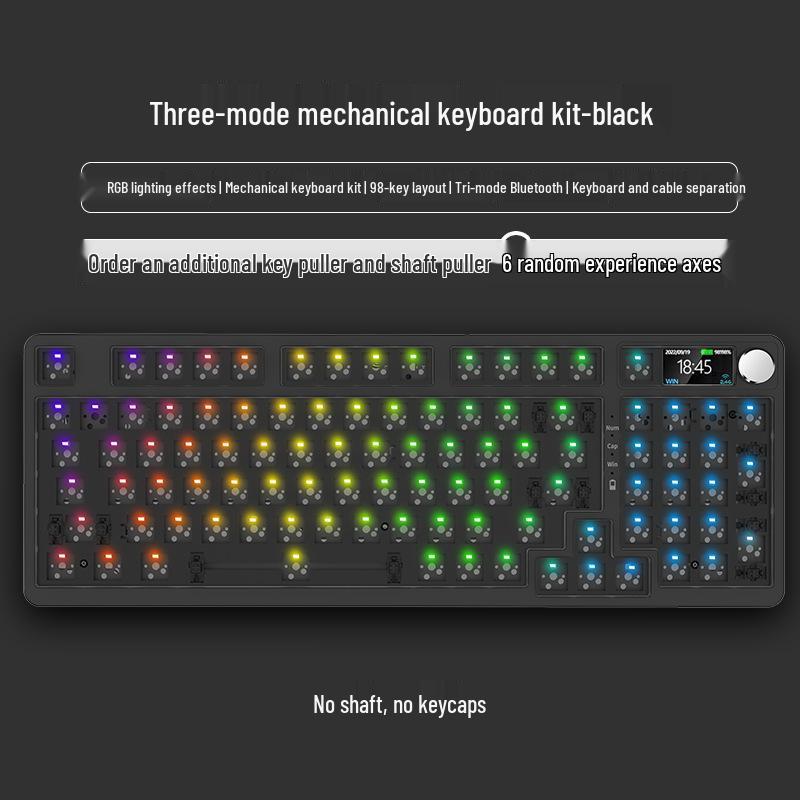 Wireless Bluetooth 68/61 Mechanical Keyboard Kit: RGB, Hot-Swappable, DIY Customizable, Mini, Portable.