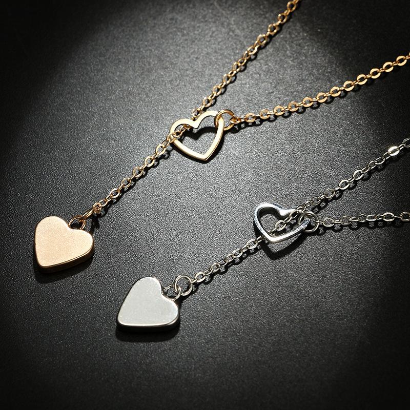Trendy Heart Pendant Necklace - Elegant Hollow Love Design on a Simple Clavicle Chain