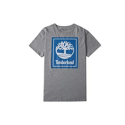 Lässiges Rundhals-T-Shirt mit Aufdruck, kurzärmelig, Herren Oberteile, Grau A1OA2052