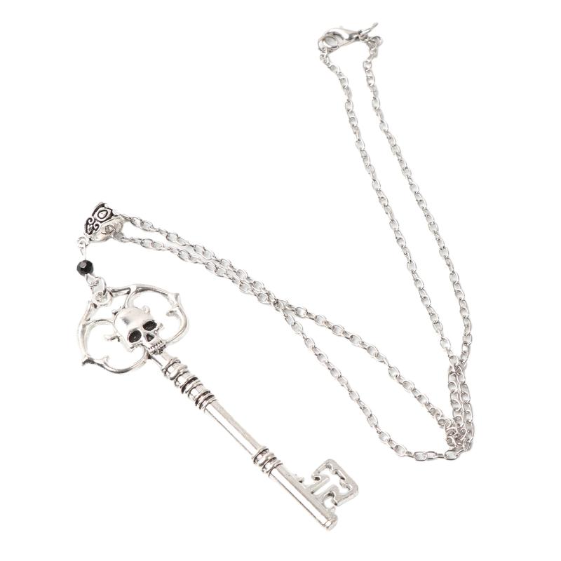 Skeleton for Key Necklace for Men Skull for Head Pendant Necklace with Chain Vintage for Vampire Skull Necklace Hallowee 1