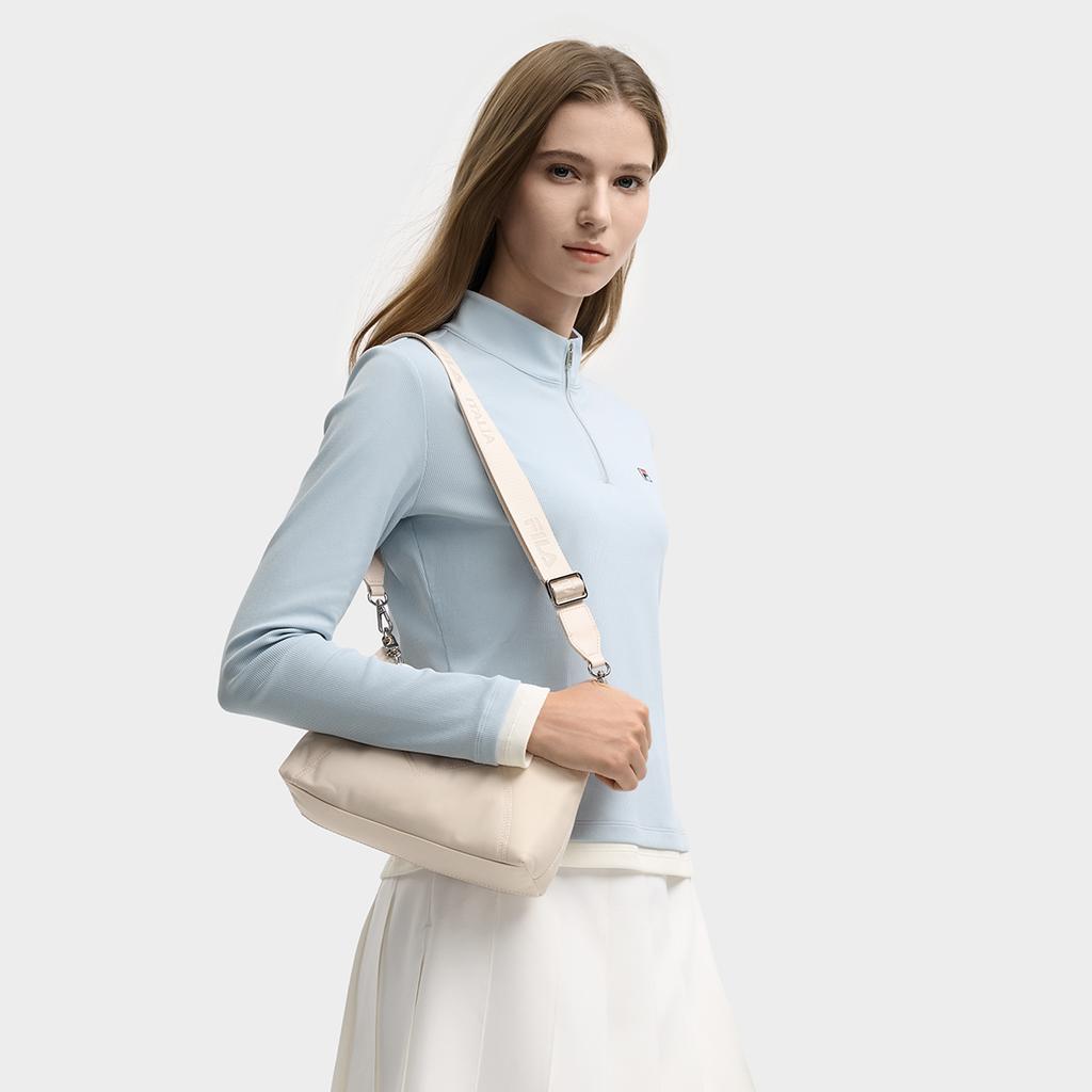 Fila Heritage Simple Casual Skin-Friendly Soft Stretch Long Sleeve Knit T-Shirt Women Tops F11W548204FLB